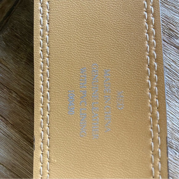 Brown suede belt with leather inside medium - Picture 4 of 5